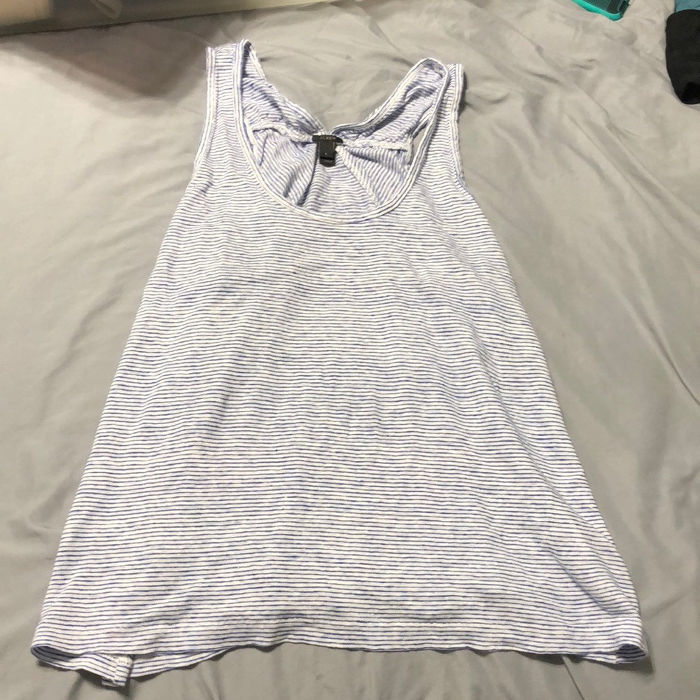 J. Crew Blue and White Striped Tank Top